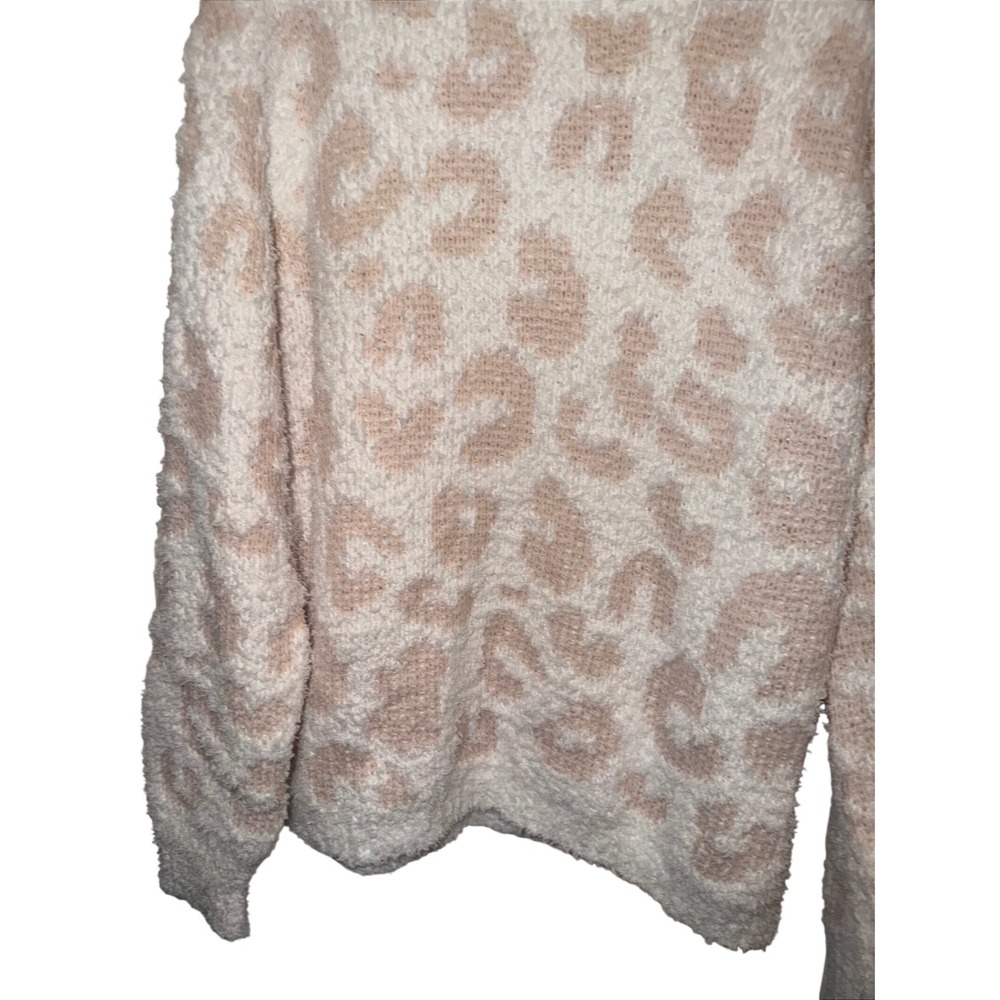 POL Leopard Print Cozy Fuzzy Sweater Long Sleeve Women's Size M - Picture 7 of 7